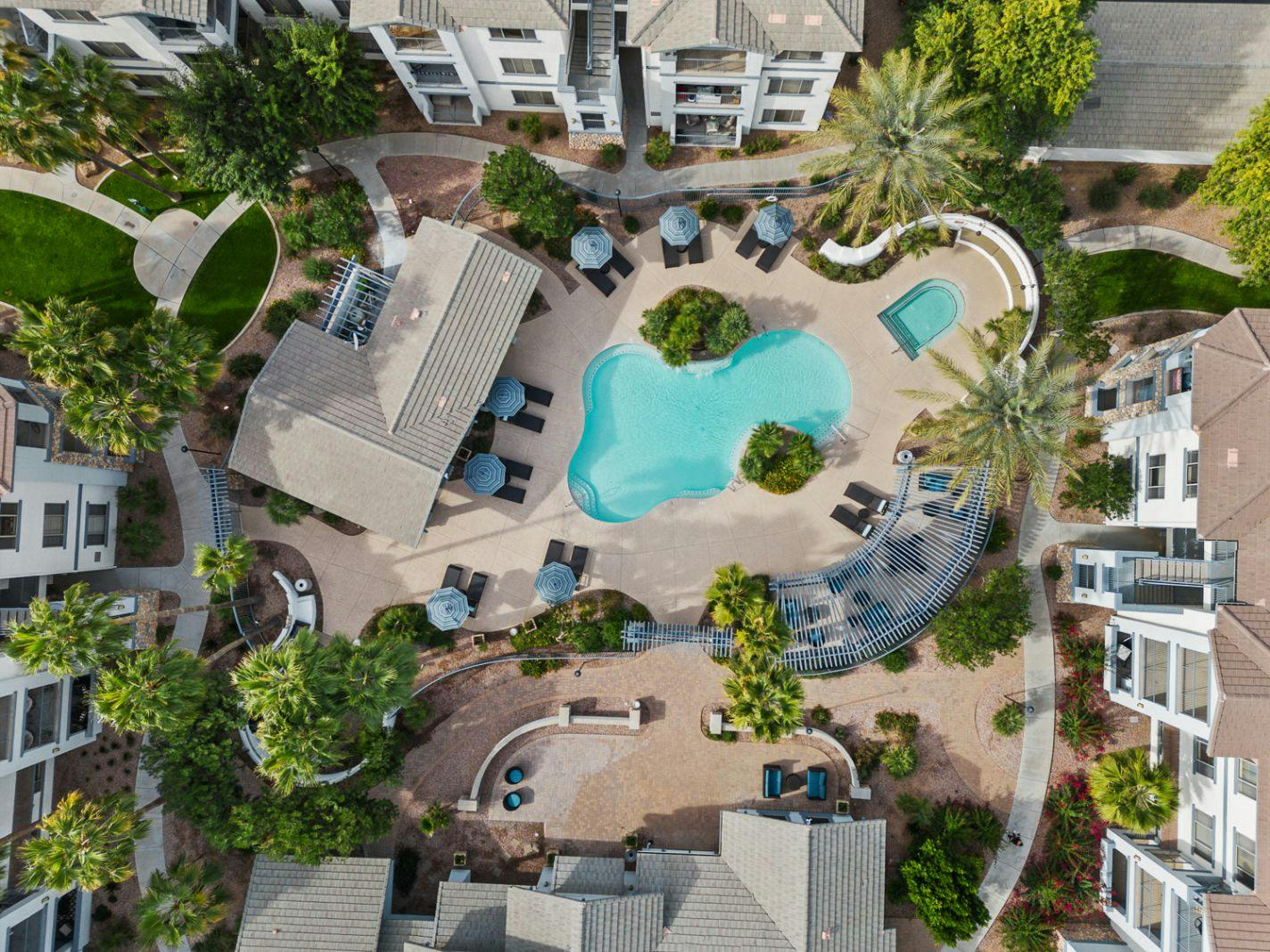 Aerial Resort-Style Pool View