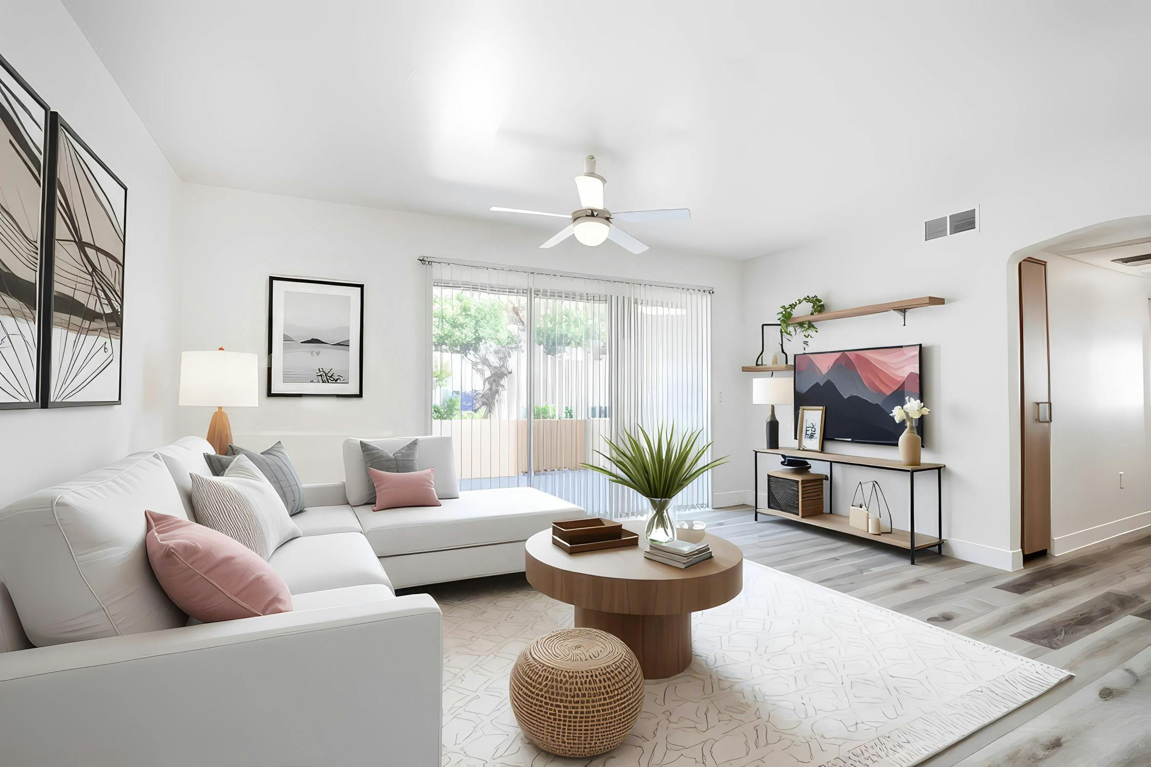 Spacious Living Room with Patio