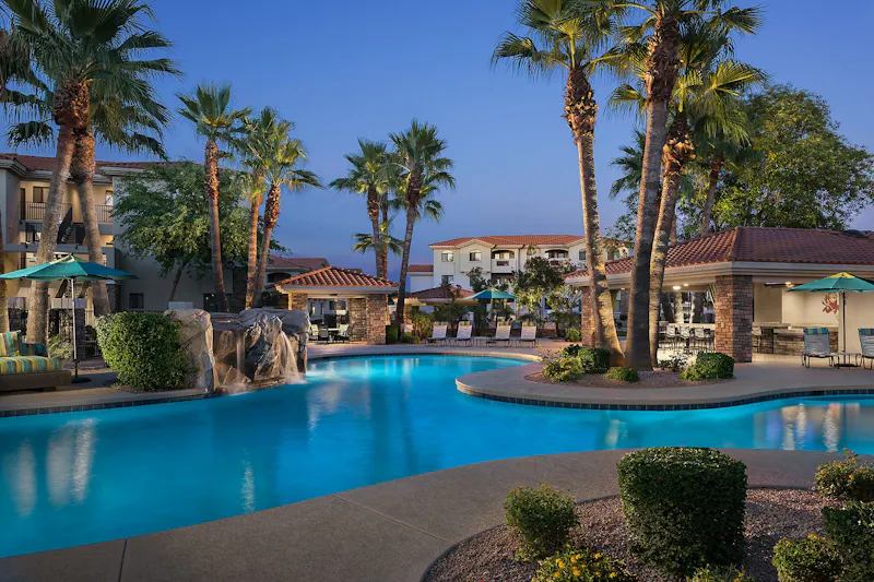 Resort-Style Pool at Dusk