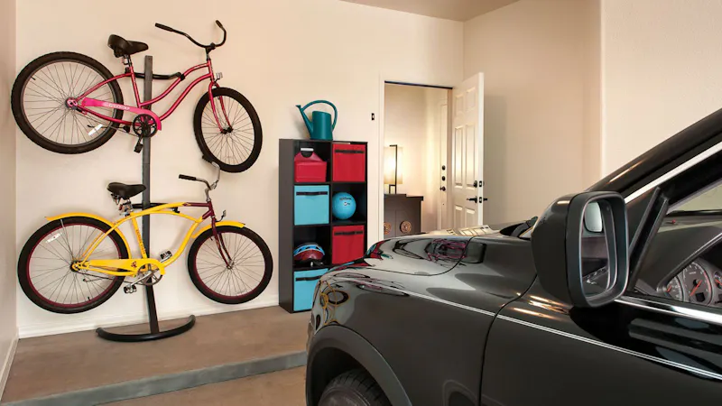 Garage parking and bicycle storage at San Milan.