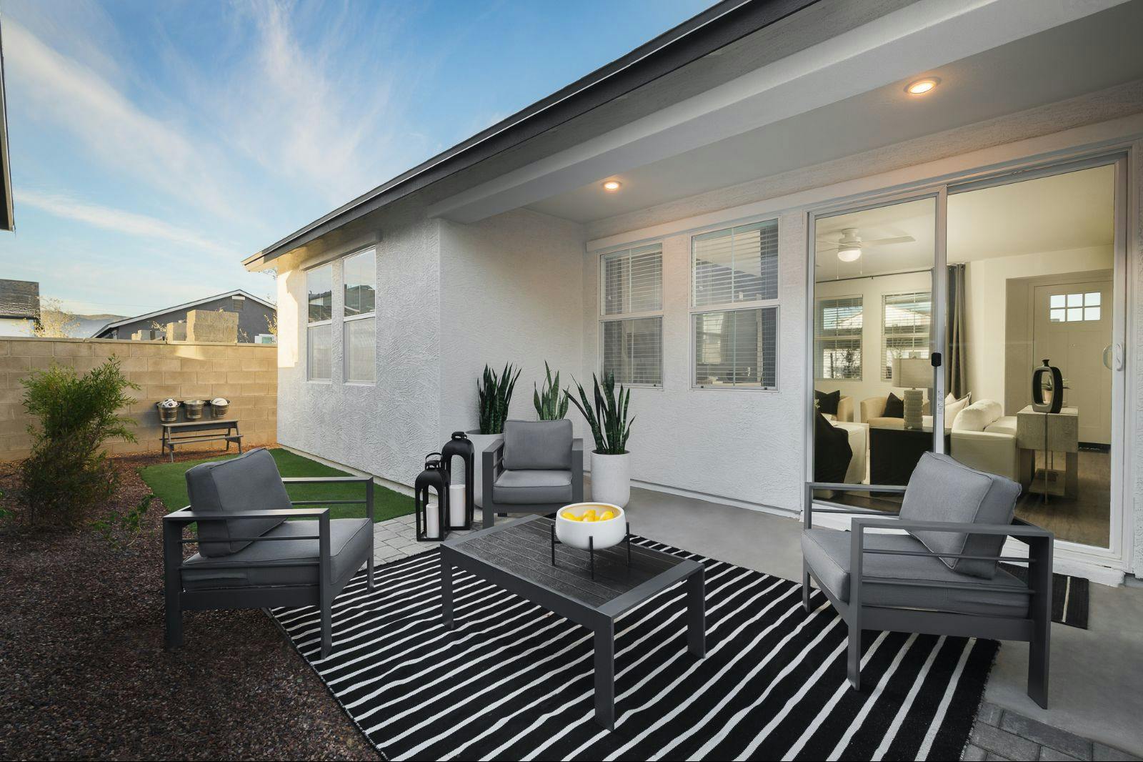 Private Backyard with Sliding Door