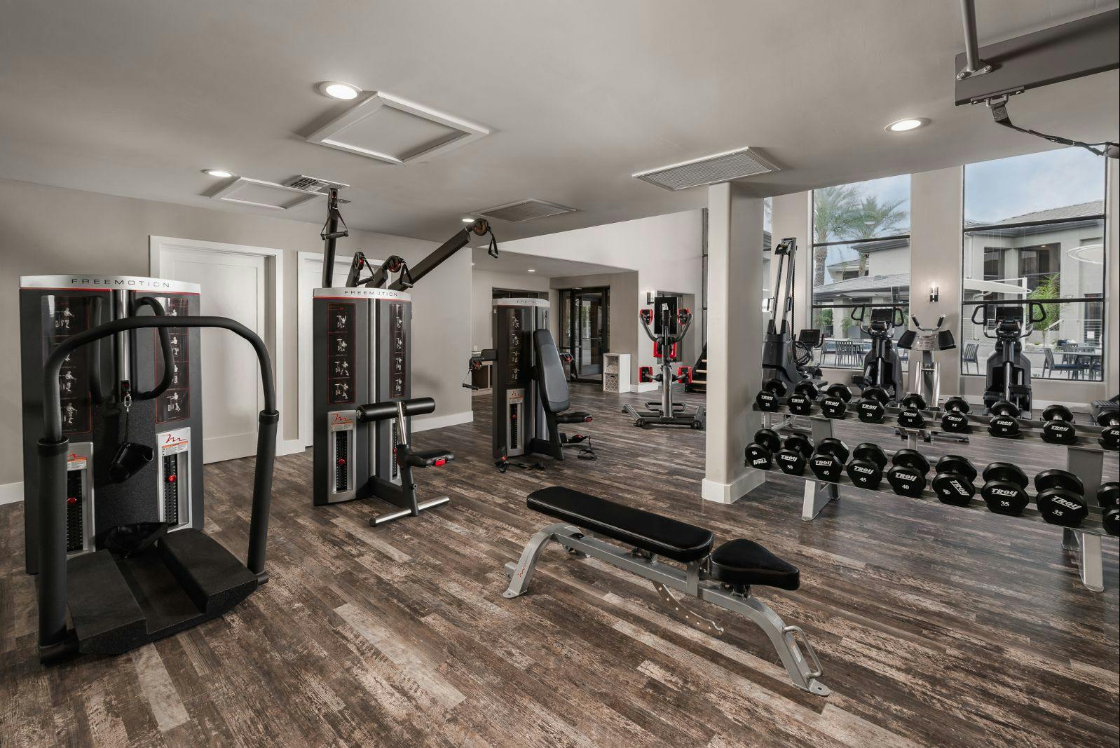 24-Hour Fitness Center with Top-of-the-Line Equipment and Yoga Area