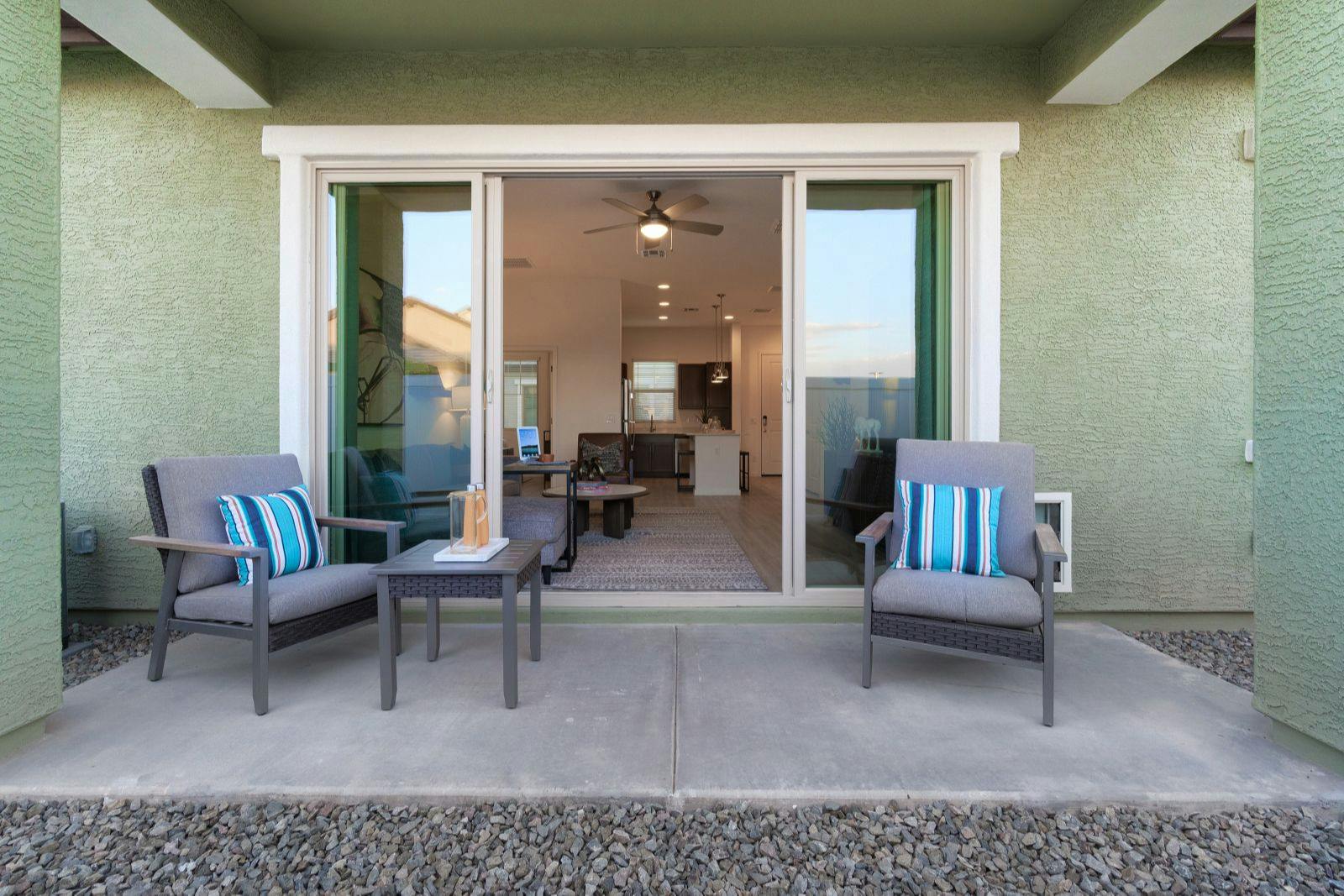 Private Patio with Sliding Doors