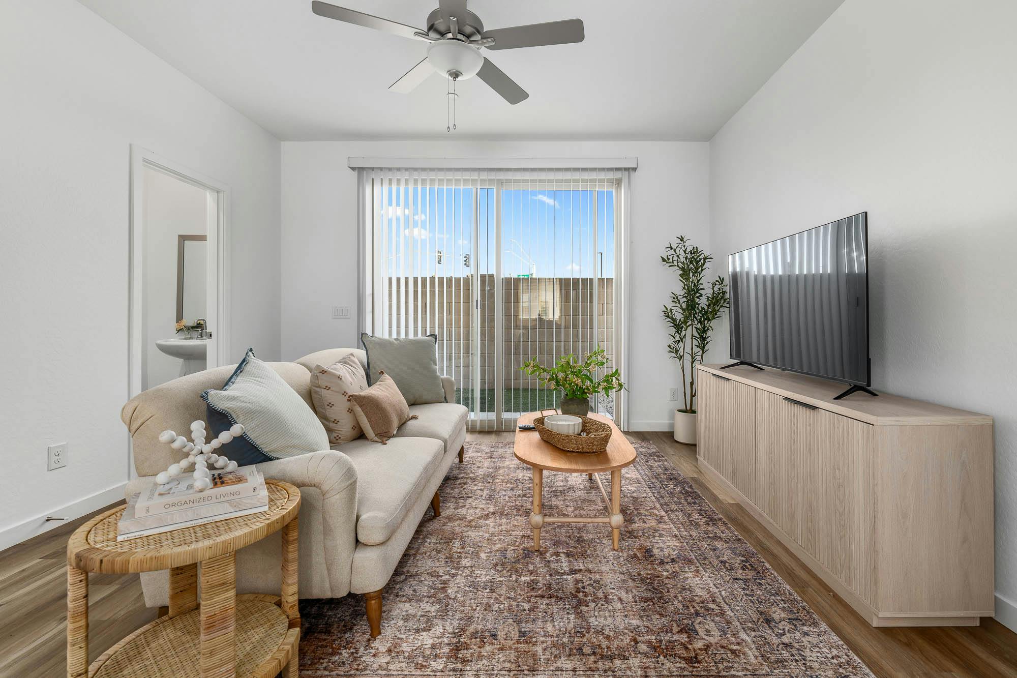 Living Room with Sliding Door