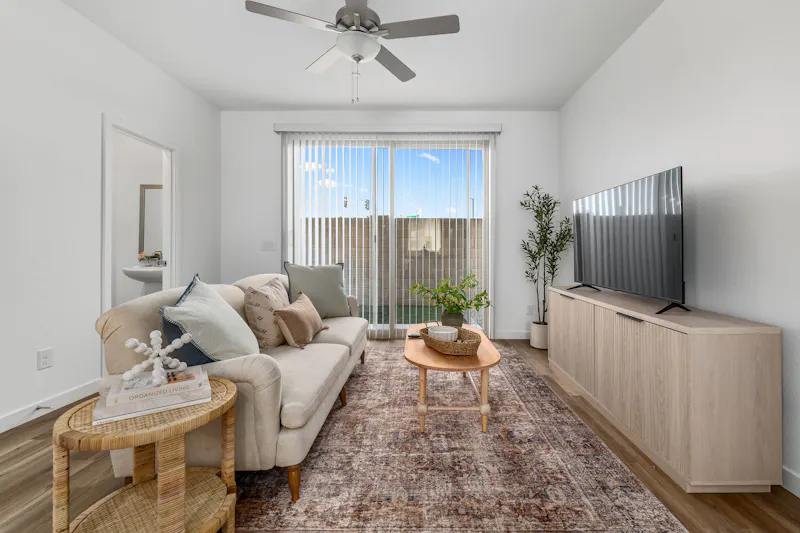 Living Room with Sliding Door