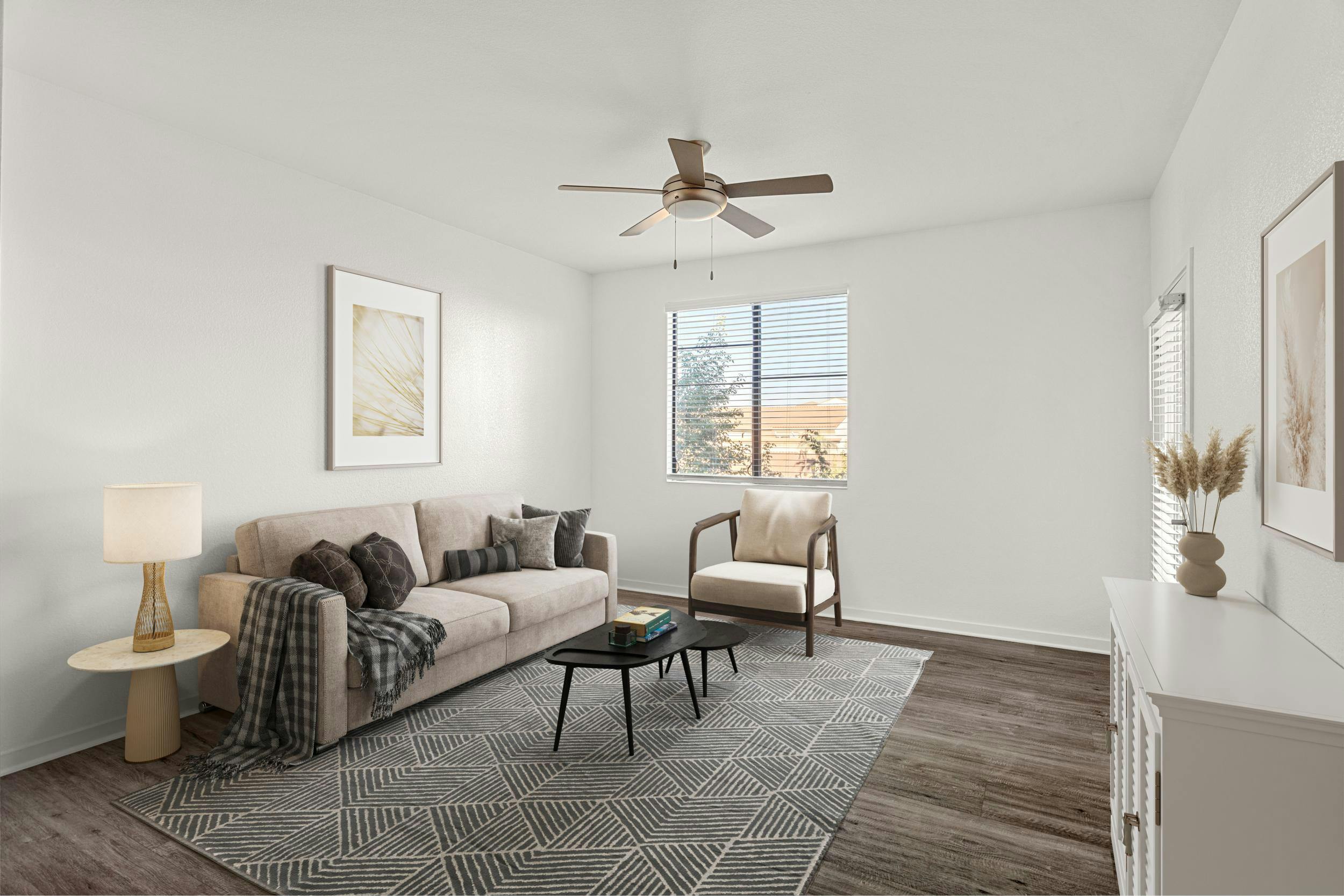 Naturally Lit Floor Plans with Ceiling Fans