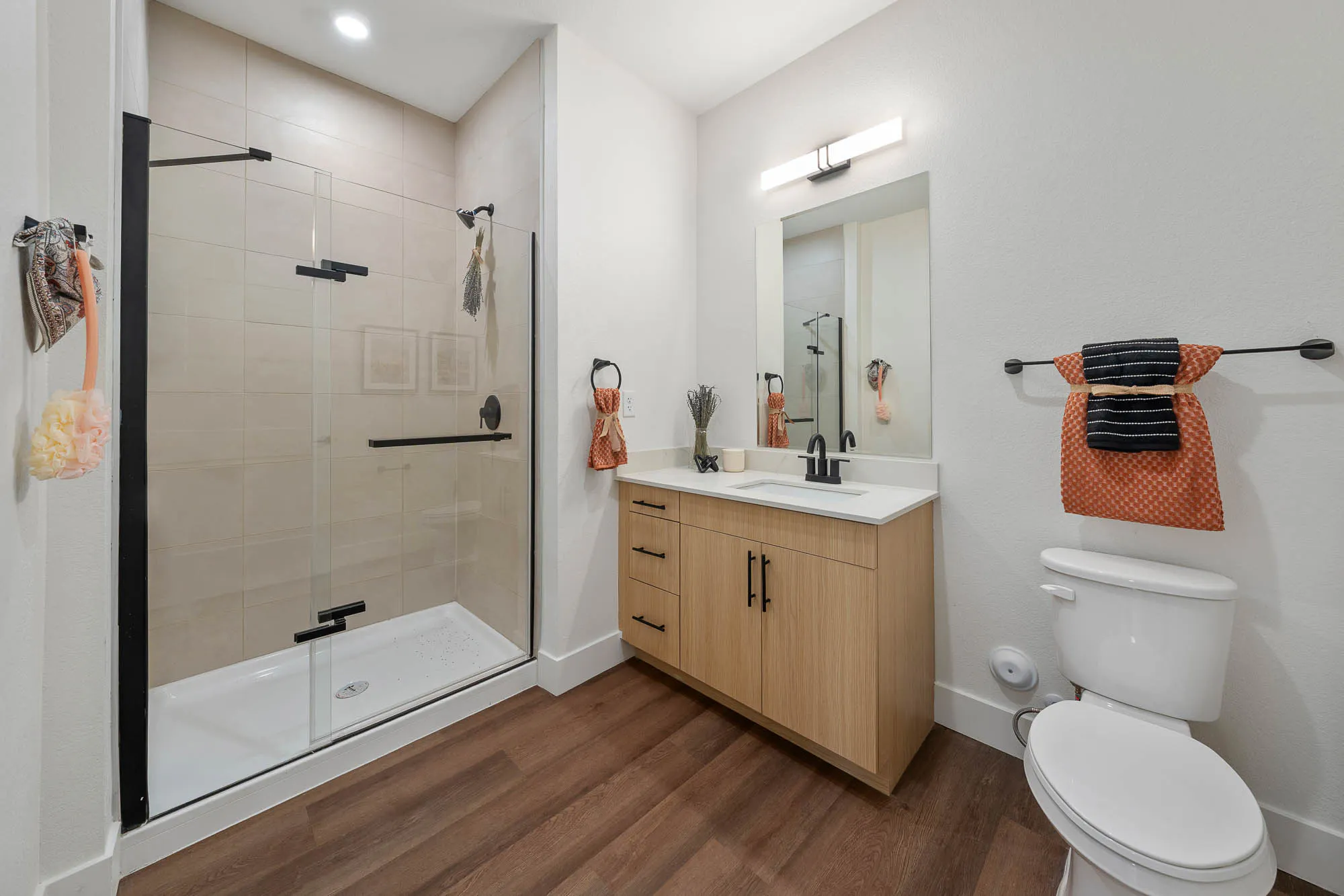 Modern Bathroom Features with Walk-In Showers