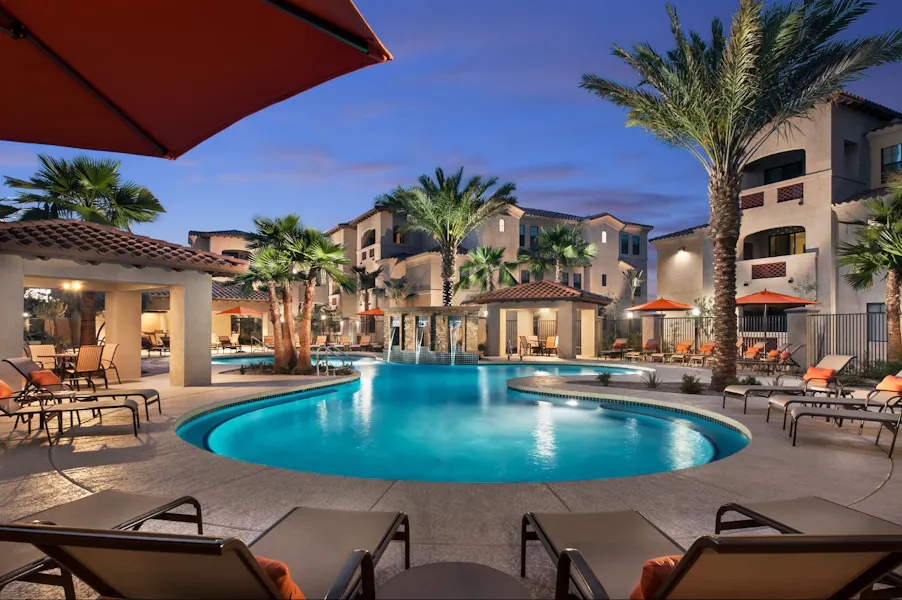 Pool and poolside area at San Paseo.