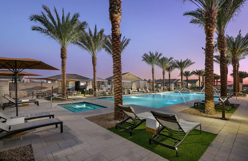 Resort-Style Pool at Dusk