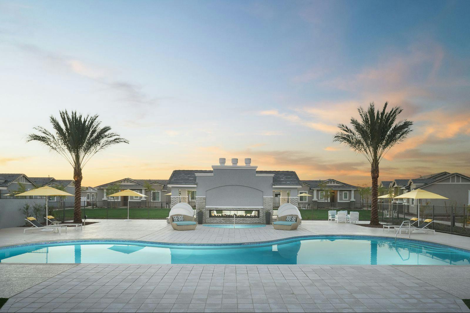 New Swimming Pool at Dusk