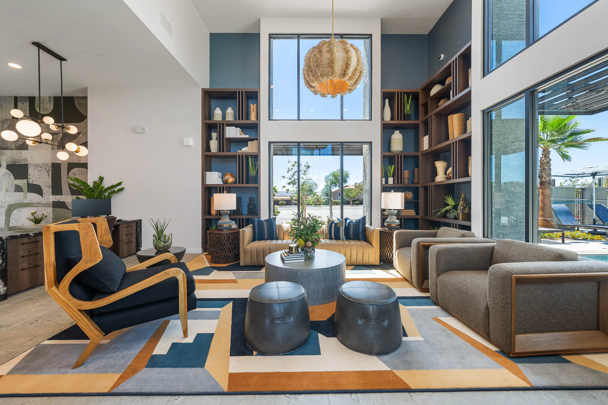 Spacious clubhouse lounge