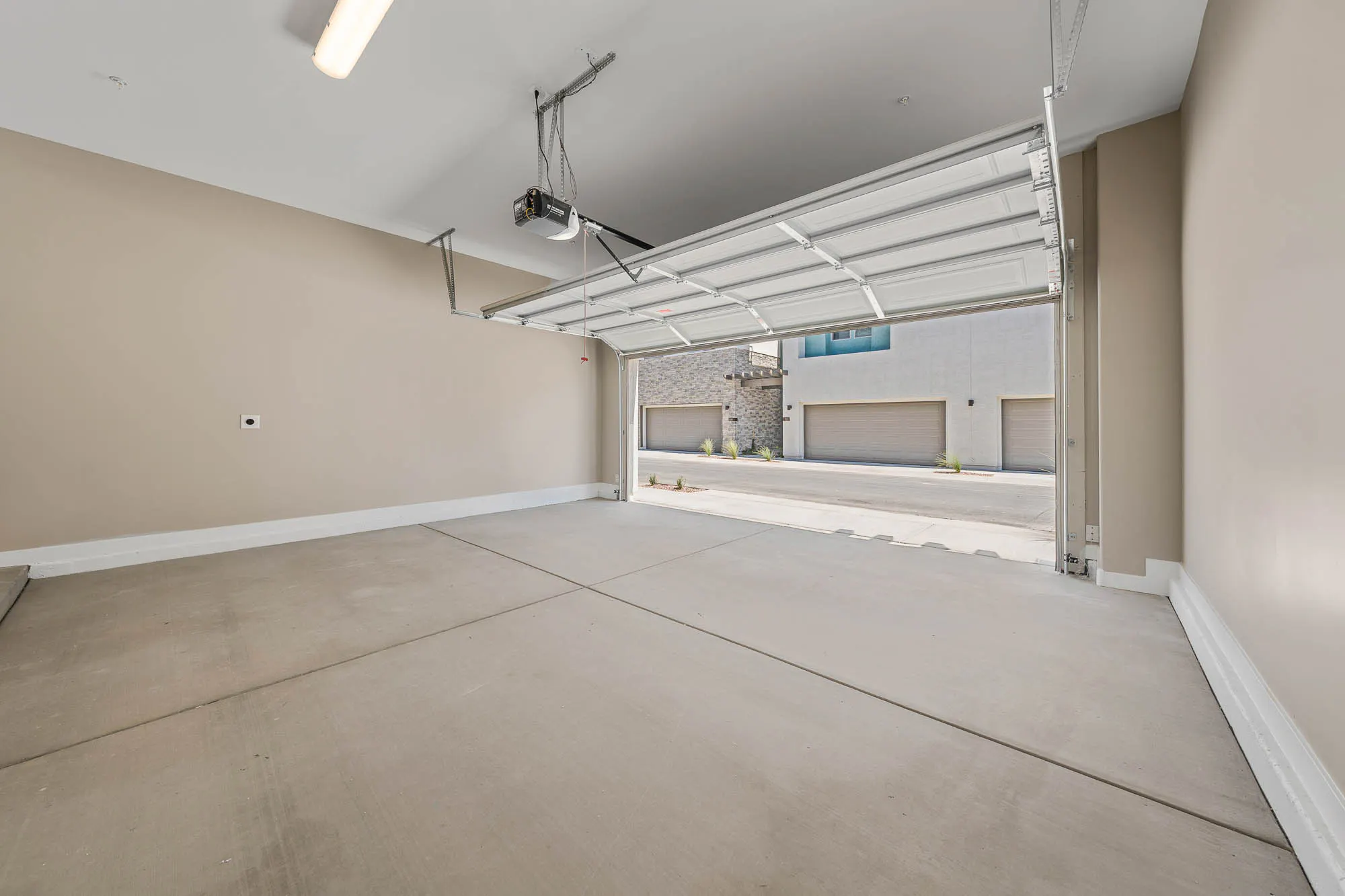 Covered two-car garage parking