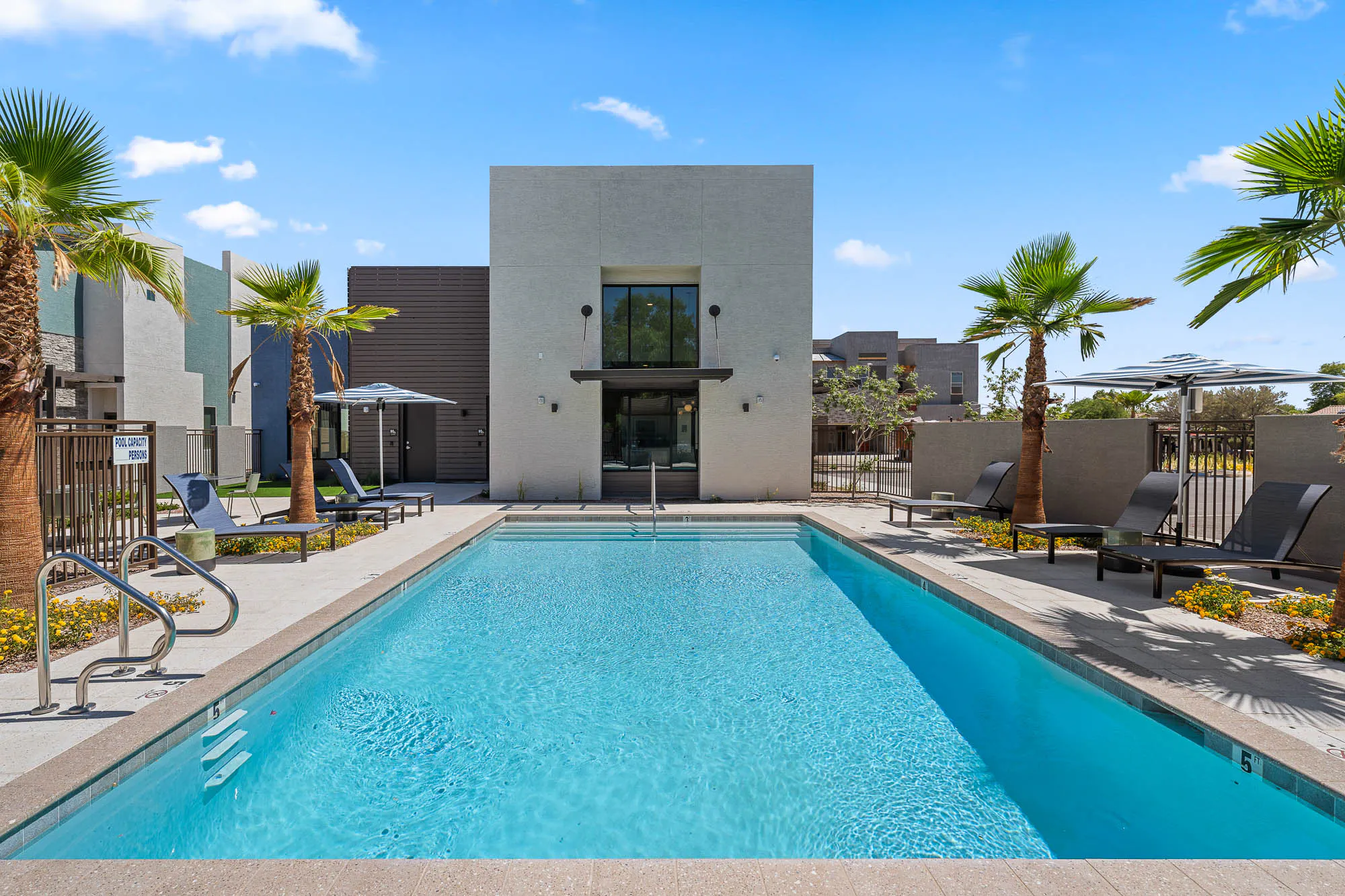 Sparkling outdoor pool