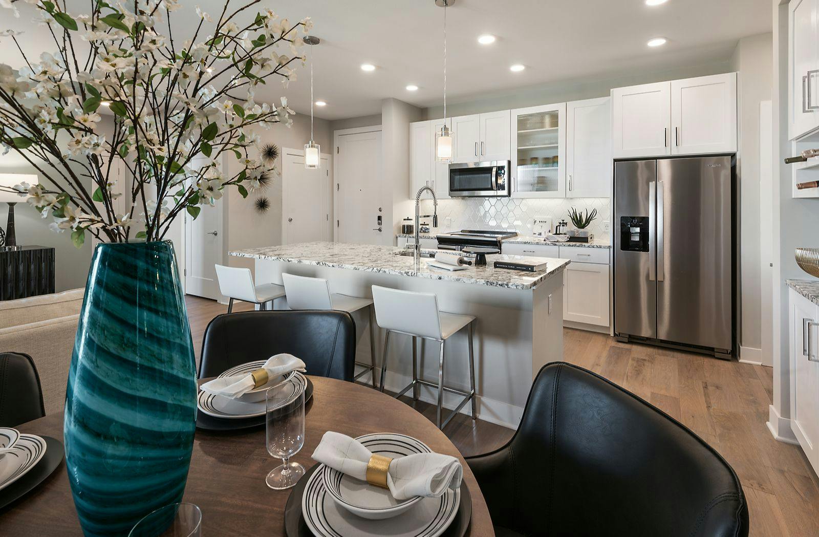 Chef-Inspired Kitchen with Stainless Steel Appliances