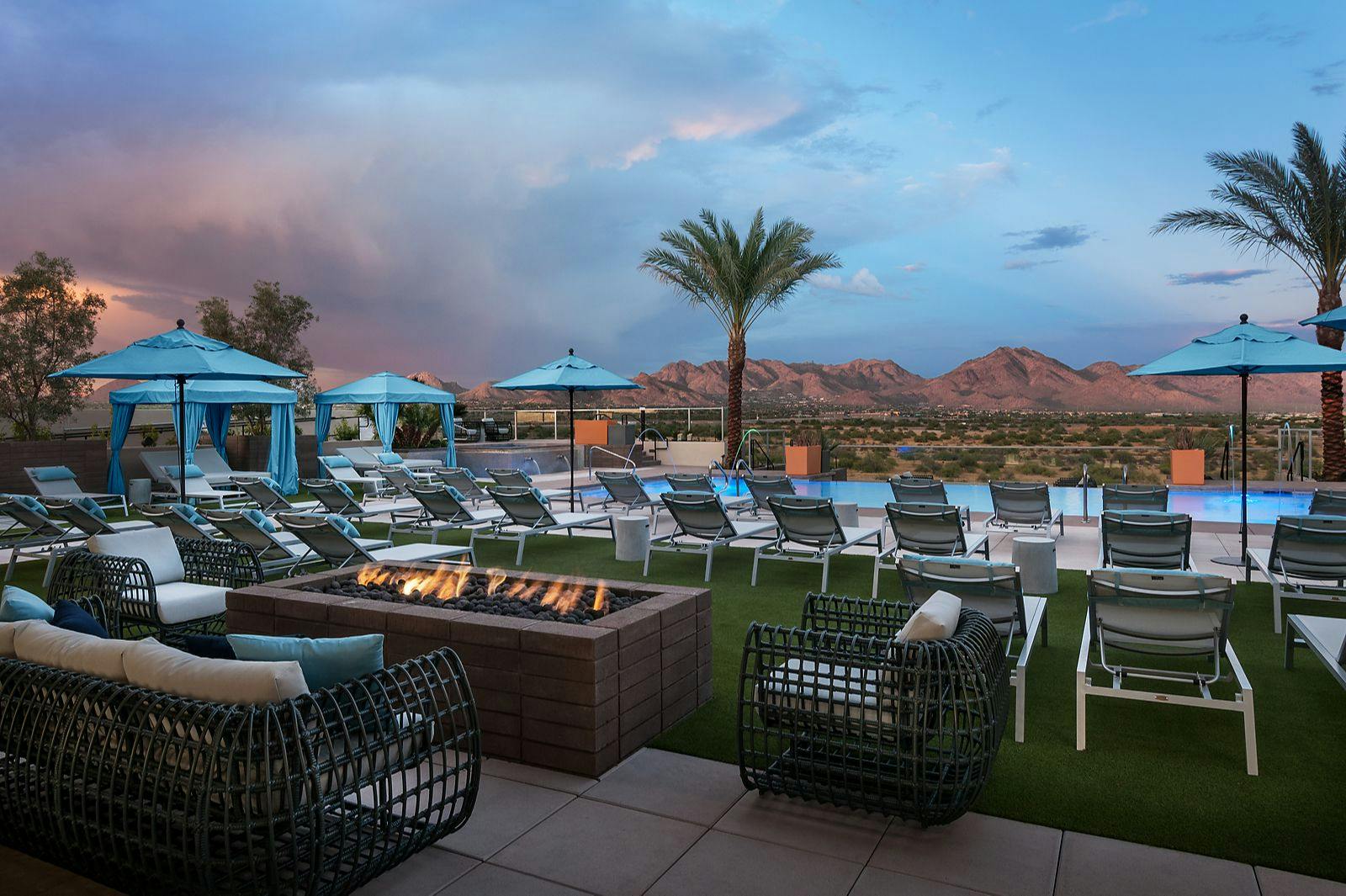 Stunning Views from Poolside Firepit