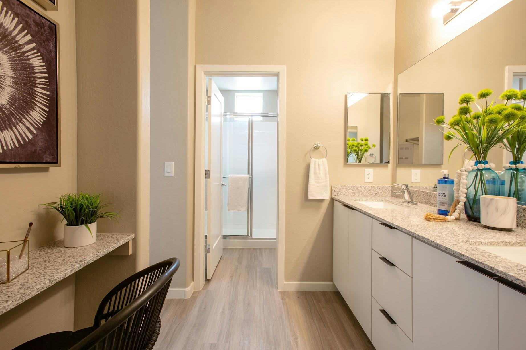 Primary Bathroom with Getting Ready Counter