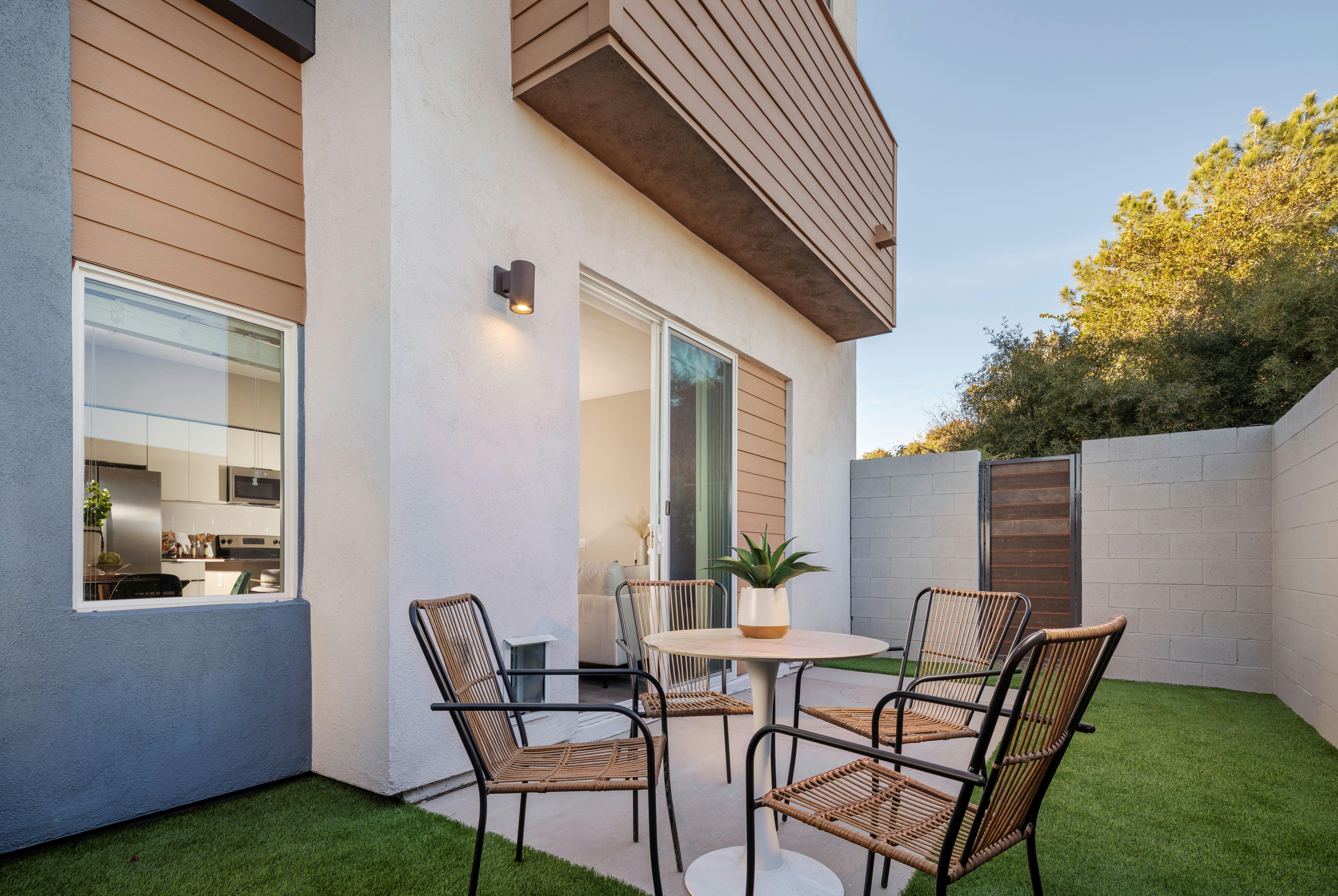 Private Backyards with Turf